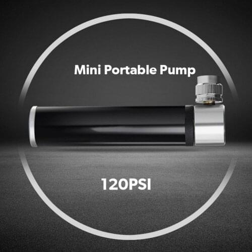 Mini Bicycle Pump Aluminum Alloy Bicycle Manual Air Pump Ball Tire Inflator Mountain Bike Mountain Road Bicycle Pump 120PSI