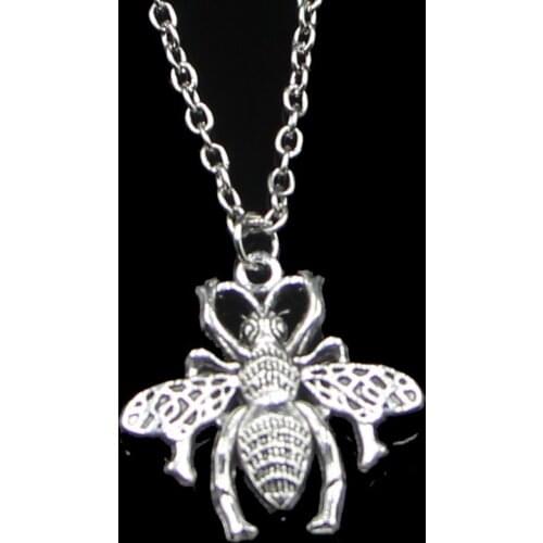 Fashion 26*25mm Bee Bug Pendant Necklace Link Chain For Female Choker Necklace Creative Jewelry party Gift