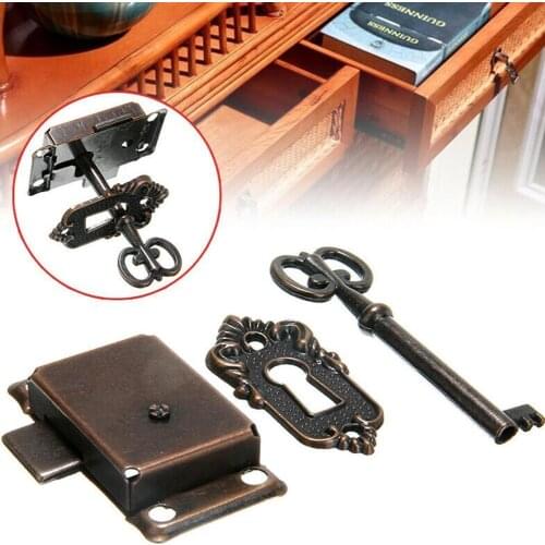 Vintage Lock Cabinet Door Lock Set with Key For Drawer Furniture Drawer Lock Wardrobe M1Y3 Replacement X2M1