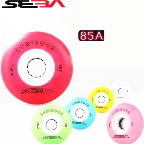 85A Original SEBA LED Shine Skating Wheel with 72mm 76mm 80mm Luminous Inline Skates Tyre for SEBA HV High HL IGOR KSJ Flash