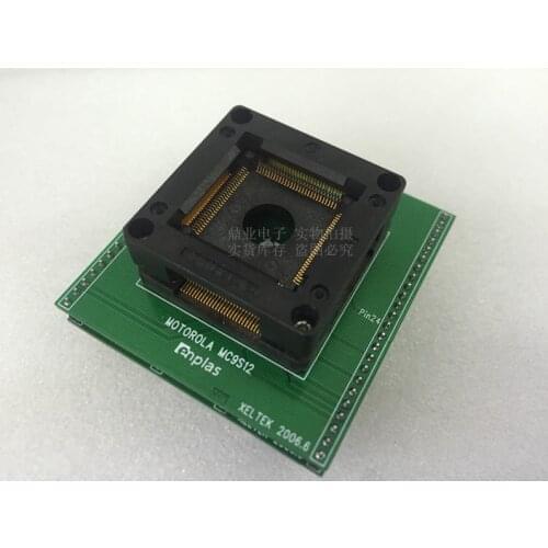 Original IC Test Seat MC9S12DJ128CPVE Burning Programmer QFP112 Socket Adapter