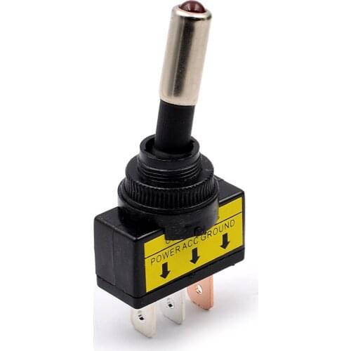 Car RV Yacht Toggle Switch Toggle Switch With Light Swing LED Boat Modification Accessories 12V