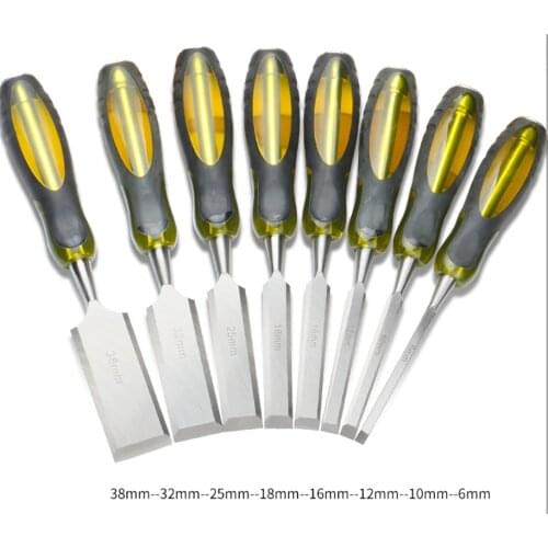 Carpentry Flat Chisel Set Tpr Plastic Fiber Handle DIY Carpenter Woodwork Tools Tool Wood Plane Woodworking Carving Knife