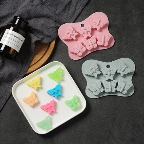 Cake DIY Silicone Mold 6 Butterfly Sharp Candy Chocolate Cookie Pudding Biscuit Baking Pastry Mould Fondant Cake Decorating Tool