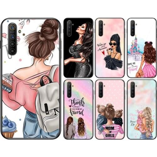 Cute Baby Mom Girls Silicone Cover For OPPO Reno 4 3 Pro 10X Zoom 2 Z F Realme ACE C2 X2 Pro 5G Phone Case