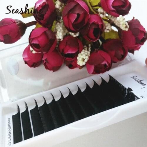 Seashine Lashes Extension 12Rows B C D Curl Premium Individual natural Mink Eyelash Extension Artificial Fake False Eyelashes