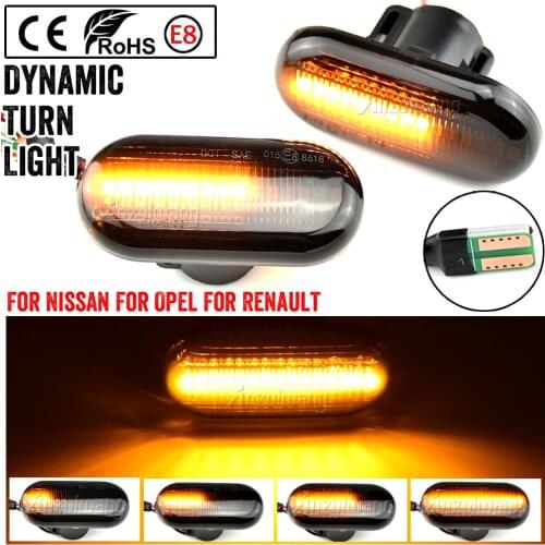 For Renault Clio 1 2 KANGOO MEGANE ESPACE TWINGO MASTER Led Dynamic Side Marker Turn Signal Light for Nissan Opel Smart FORTWO