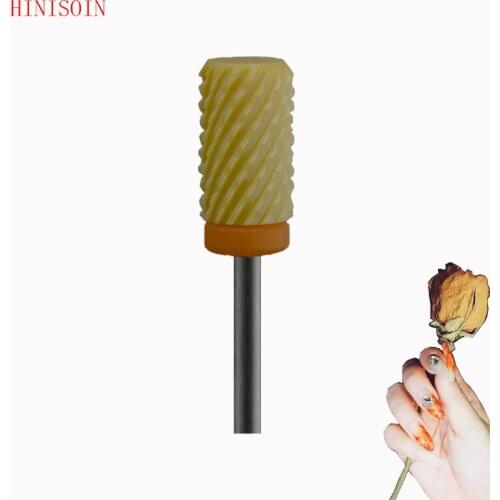 Yellow ceramic-5pcs- Nail Bit Ceramic Foot Bit grinding head