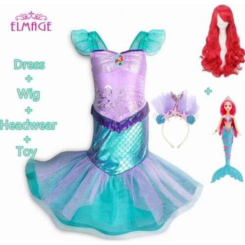 Pearl Diary Children Clothes Little Mermaid Cosplay costume fahsion Kid Girls Mermaid Dresses Princess Ariel Halloween clothing