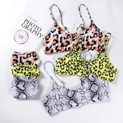 Snakeskin Bikini Women Swimwear Leopard Bikinis Sexy Biquini Swim Suit Push Up Swimsuits Female Beachwear Bathing Suits