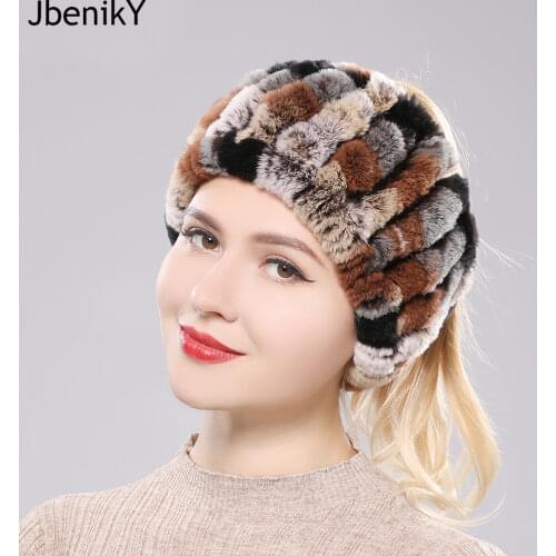 Women Real Fur Handmade Stretch Fur Scarf Knit Genuine Rex Rabbit Fur Headbands Girls Natural Fur Ring Cowl Snood Scarves Winter