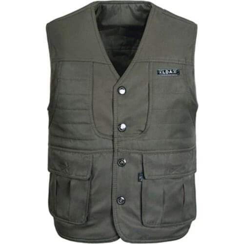 New Spring and autumn casual vest men multi-pocket photography vest men plus cotton thick vest