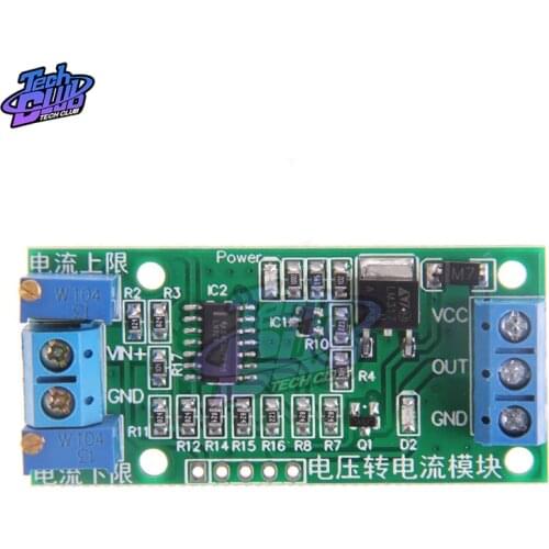 0-2.5V/ 0-3.3V /0-5V /0-10V /0-15V to 4-20ma DC12V-24V Linear Conversion Voltage to Signal Transmitter Module Current Adjustable