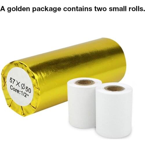 1 Gold Roll Thermal Paper 57x50mm Thermal Receipt Paper POS Cash Register Receipt Roll For 58mm Thermal Printer