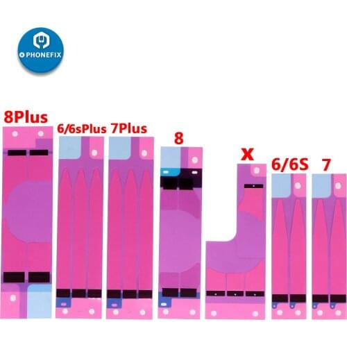 10pcs Battery Adhesive Sticker Battery Glue Tape Strip Tab for iPhone 6 6P 6S 7 7Plus 8 8P X Battery Double Tape Replacement