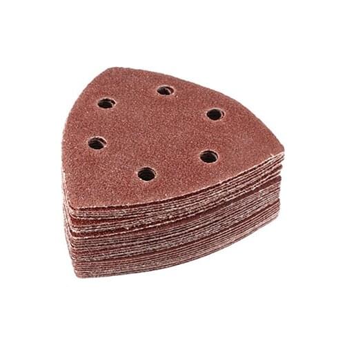 10pcs/lot Multi-Function Delta Sand Paper Pads 93mm Triangle Hook Loop Sanding Sheet 80 Grit Sanding Paper