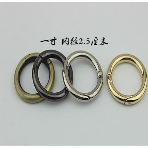 10 PCS / lot) Bags Handbags Metal Diameter 2.5cm Spring Shoulder Strap Link Buckle Hardware Accessory