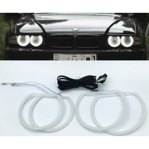 131/146mm E46 Car Angel Eyes LED Light Half Circle Halo For BMW 4-Door Coupe Convertible 1999-2003 Non-Projector Headlights