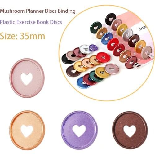 16pcs 35mm Mushroom Hole Binder Discs Binding Plastic Disc Planner Binder Rings Notebook Buckle Mushroom Rings Binding Supplies