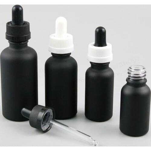 200 X 100ml Matt black Glass dropper Vial 1oz black fancy glass piepette dropper bottles 50ml 20ml 15m 10ml 5ml