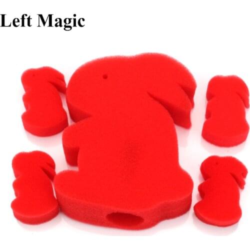 5 pcs/set Funny Magic Sponge Rabbit Magic Tricks Prop Children Education Toys Close-up Magic Toy wholesale E3136