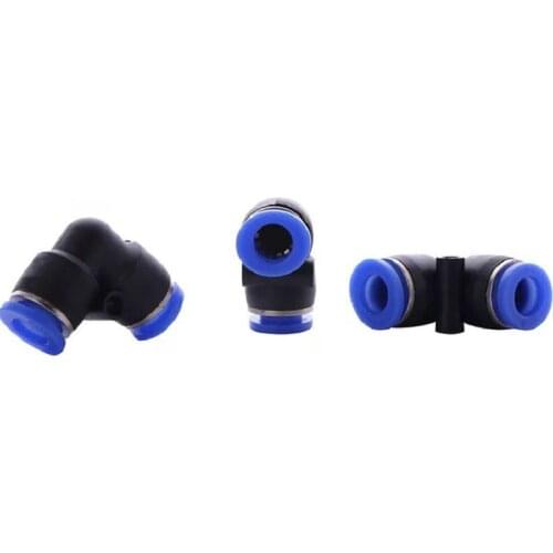 5pcs Pneumatic Fittings L-type Two-way Pv 4mm 6mm 8mm10mm12mm Water Air Hose One Touch Straight Plastic Quick Connector Fitting