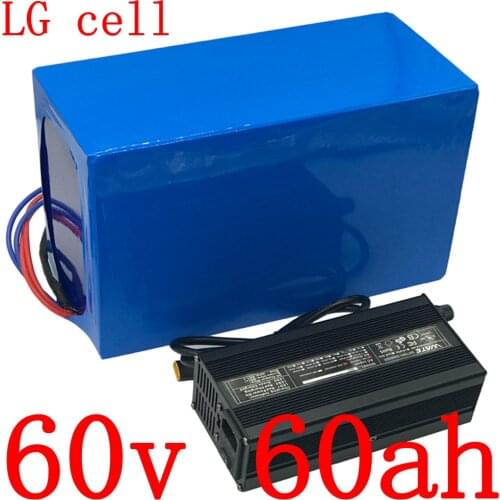 60V Lithium battery pack 60V 2000W 3000W 4000W electric scooter battery 60V 60AH electric bicycle li-ion battery use LG cell