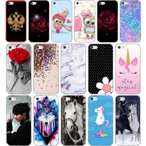 B Phone Case For iPhone 5S 5 S SE Soft Silicone TPU Cute Patterned Paint For iPhone 5S 5 S SE Cases
