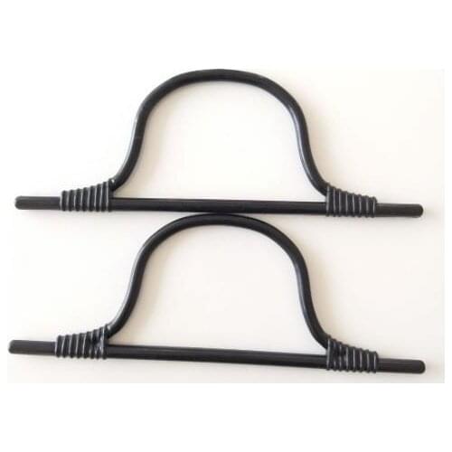 Bamboo looking plastic handle bag black color A11