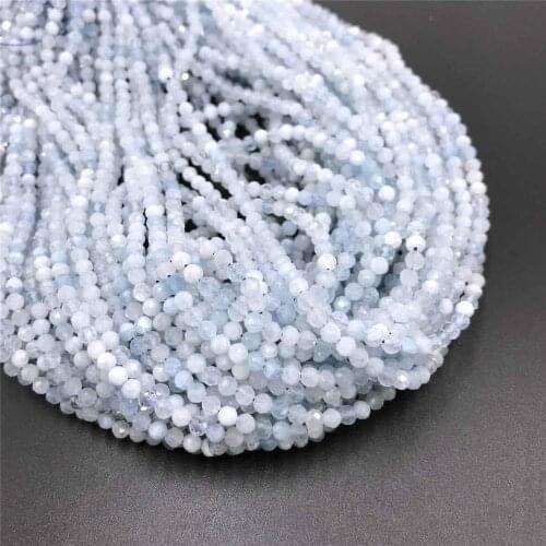 Natural A aquamarines beads 2 3mm Natural Micro gem stone beads blue Section Loose Beads Jewelry Making Bracelets Necklaces diy