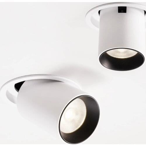 2021 Angle Adjust Stretchable LED COB Recessed Downlight 7W 12W 15W 18W Round LED Ceiling Spot Light Kitchen Living Room Indoor