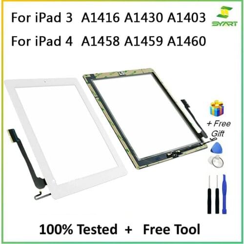 For ipad 3 Touch Screen Replacement Digitizer Glass A1416 A1430 A1403 Digitizer For iPad 4 A1458 A1459 A1460 Panel Glass