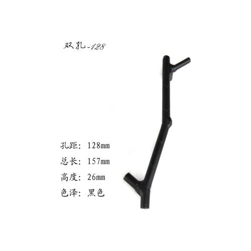 Home Hardware Branch Twig Black Handle Door Cabinet Drawer Pulls(C.C.:128mm,Length:157mm)