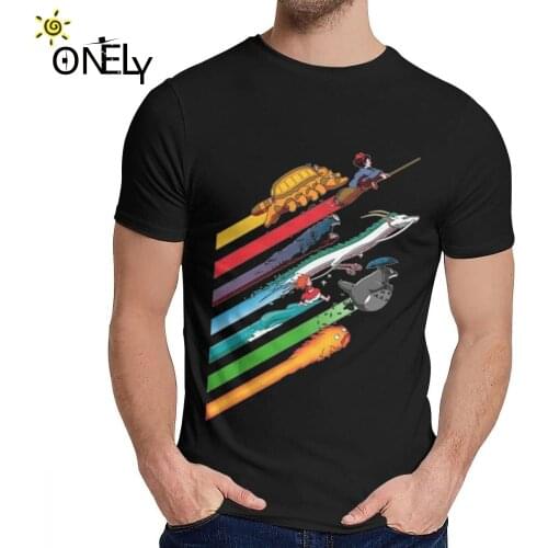 Unisex T Shirt Star Ghibli Hayao Miyazaki My Neighbor Totoro Spirited Good Cotton Summer O-neck Cartoon Print Short Sleeve