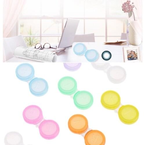 10Pcs contact lens L+R cases Storage Holder Soaking Container Travel Accessaries