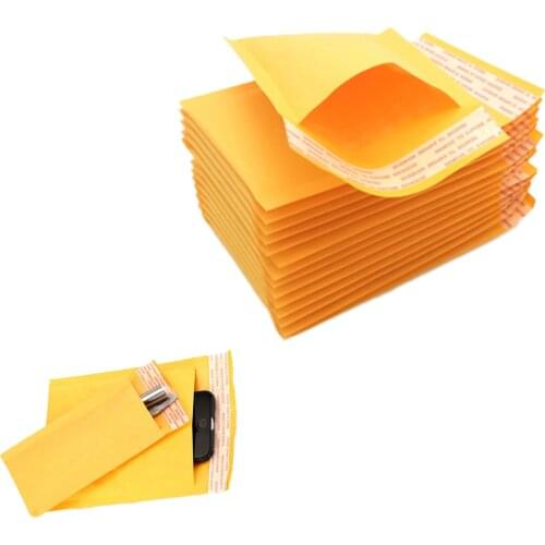 11*13CM 50pcs Bubble Envelope Bag Yellow Bubble PolyMailer Self Seal Mailing Bags Padded Envelopes For Magazine Lined Mailer