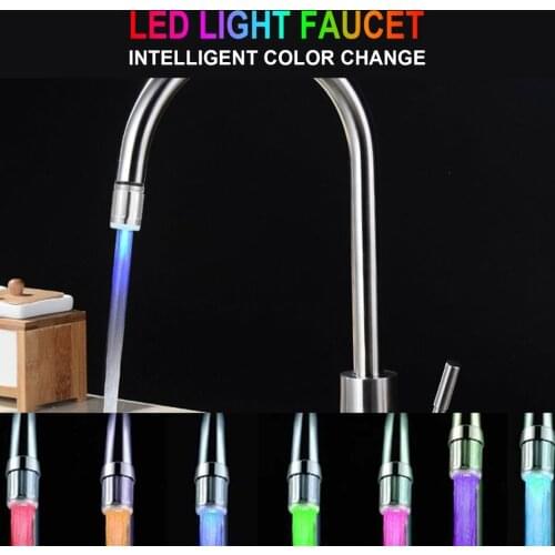 7 Color LED Water Faucet ABS Chroming Stainless Steel LED Light Tap Single Hole Automatic Generation Illuminate LED Light Faucet