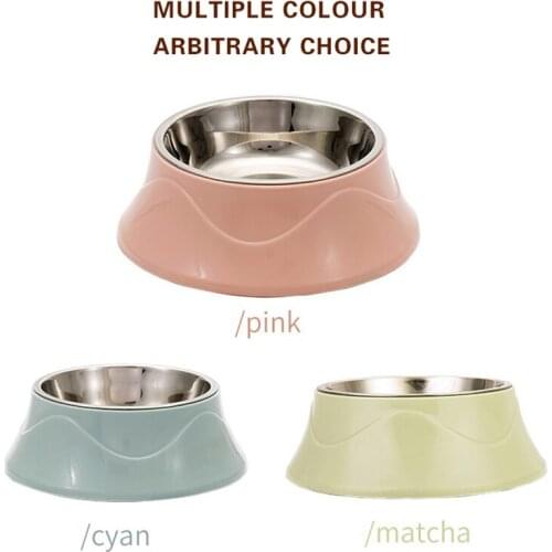 Pet Round Bowl Cat Dogs Eating Food Bowls Stainless Steel Non-slip Resistant Feeder for Dog Cats Puppy Outdoor Food Dish