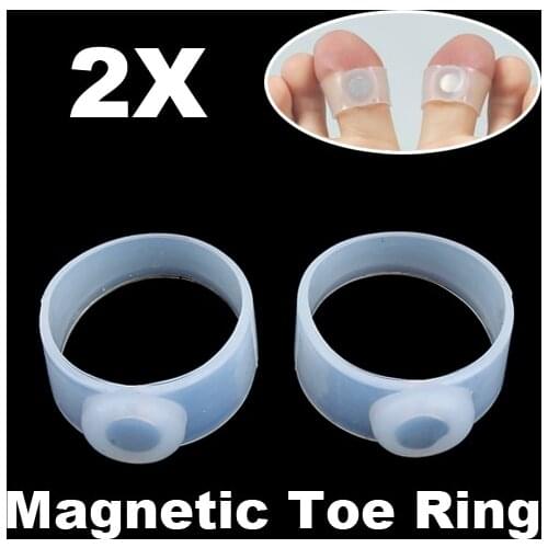 2PCS/pair Magnetic Therapy Slimming Toe Rings Fast Lose Weight Burn Fat Reduce Fats Body Silicone Foot Massage Toe Rings