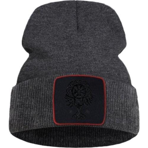 Vikings Black Crow Fashion Prints Winter Cap Street Fashion Warm Beanie Caps Simple Casual Unisex Caps Quality Comfort Hat