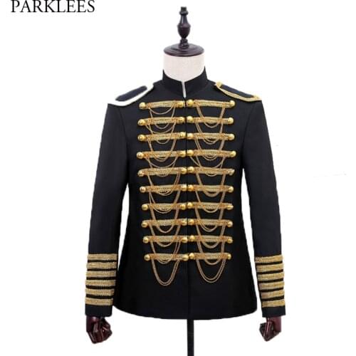 British Style Palace Prince Suit Blazer Men Wedding Groom Slim Blazer Hombre Nightclub Stage Dance Prom Jacket Blazer With Chain