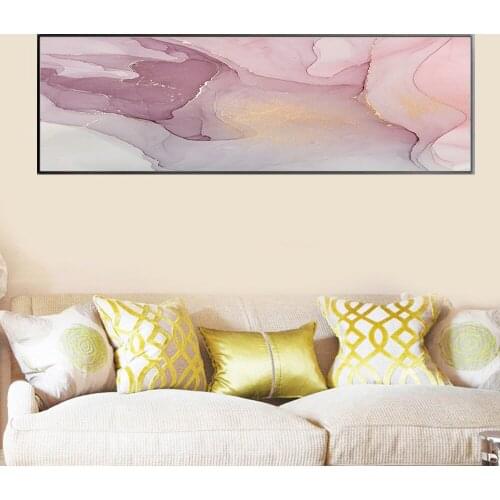 Nordic Style Abstract Colorful Golden Petals Canvas Painting Wall Art Scandinavian Poster for Living Room Decoration Unstretched