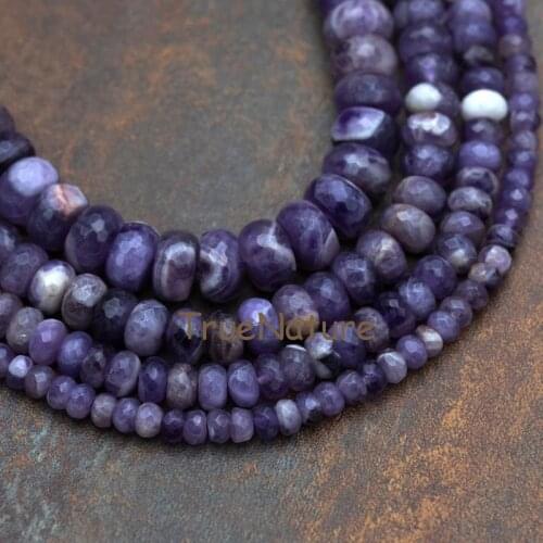 Wholesale Dogs Teeth Amethysts Loose Beads Jewelry Rondelle Smooth Amethysts Spacer Full Strands Beads BE5874