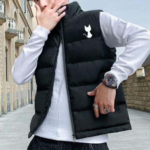 Autumn Winter Mens Casual Jacket New Fashion Mens Couple Warm Cotton Vest Sweater Casual Zipper Sleeveless Jacket Plus Size