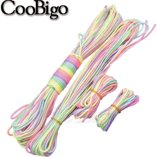 3mm Light Rainbow Paracord Rope Wristband Cord Survival Bracelet Accessory Outdoor Camping Lanyard Tent Clothesline 1Wire Inside