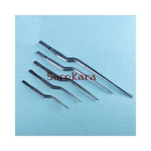 14/16/20/23/26/30cm Stainless Steel Tweezer Spear Shaped Curved For Tissue Culture