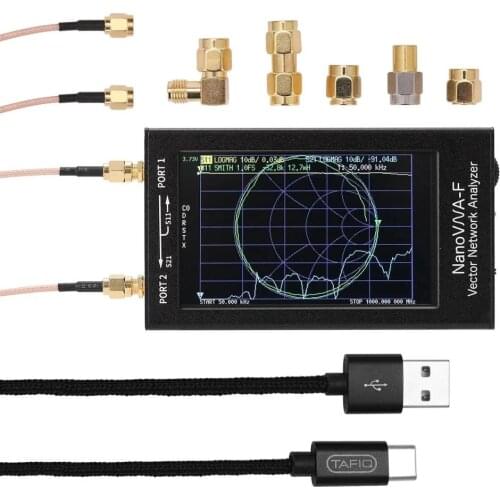 NanoVNA-F Portable Handheld Vector Network Analyzer SWR Meter 50KHz-1000MHz 4.3 Inch IPS TFT Digital Display Touching Screen