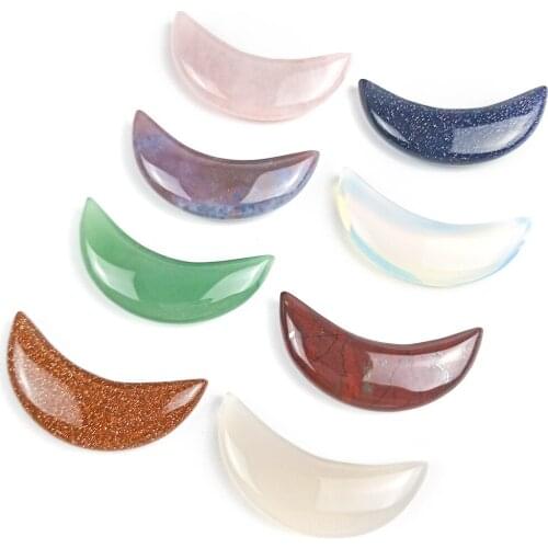 Natural Quartz Pocket Plam Moon Worry Stone Healing Therapy Chakra Balancing Reiki Energy Meditation Home Decoration Crescent