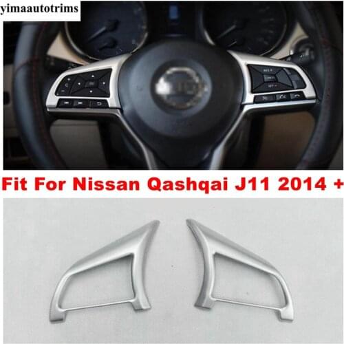 Car Steering Wheel Button Sequins Decoration Frame Cover Trim Fit For Nissan Qashqai J11 2014 - 2020 ABS Matte Style