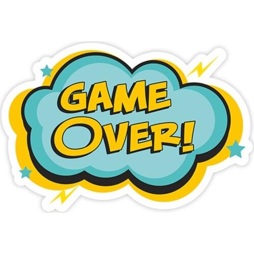 S40241# Various Sizes PVC Decal Game Over Car Sticker Waterproof on Bumper Rear Window Laptop Refrigerator Toilet